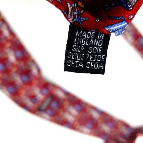 Liberty Of London Silk Tie Novelty  Print Chef Bear Red - Picture 4 of 6